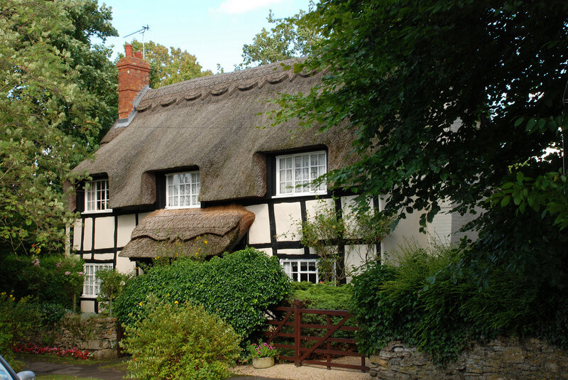 Thatched Cottage — Green, Serene, Afternoon, Photograph