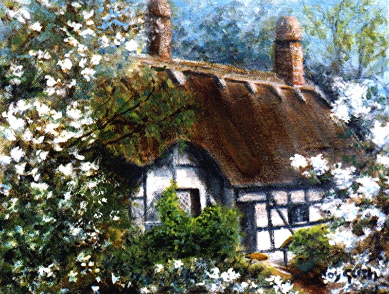 Thatched Cottage — Green, Serene, Spring