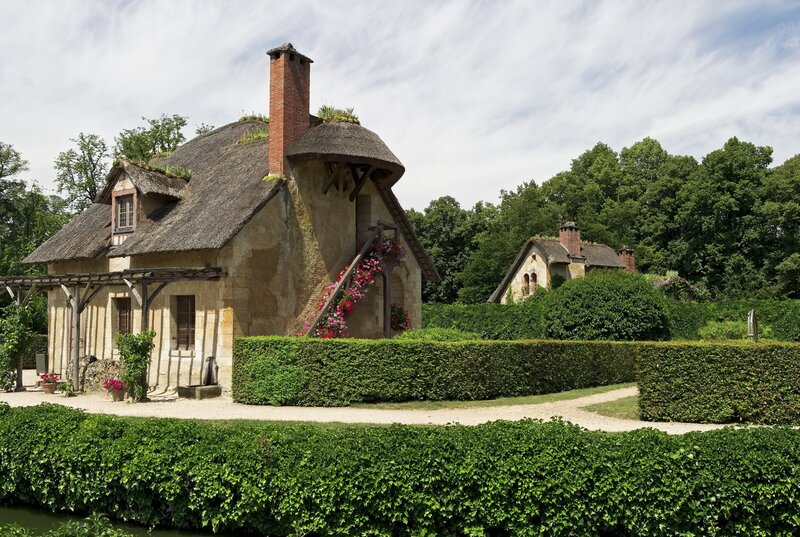 Thatched cottage in a French garden
