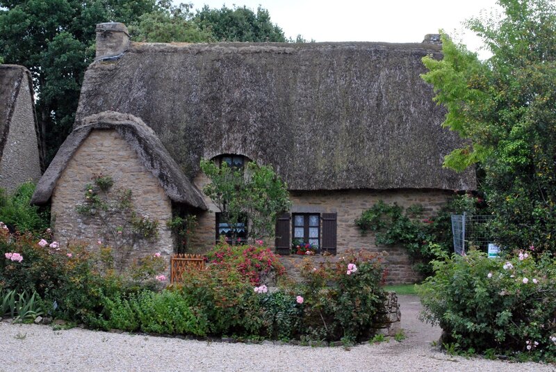 Thatched cottage in a garden