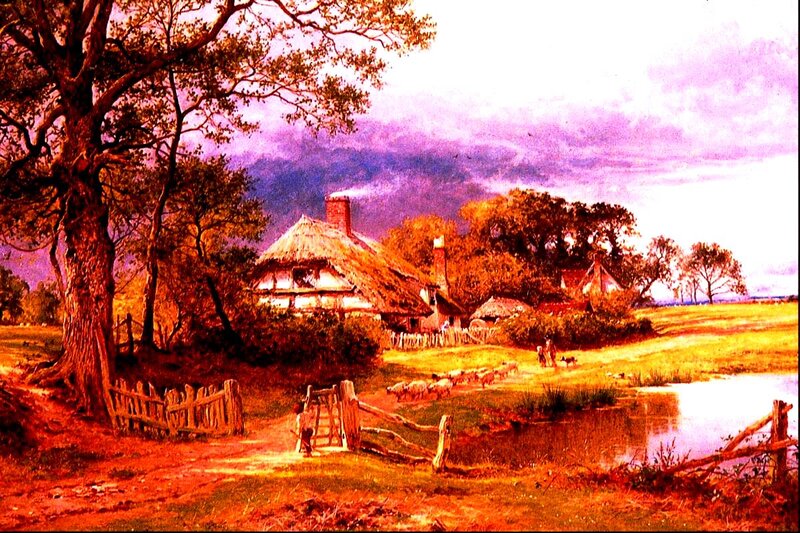 Thatched Cottage Village — Purple