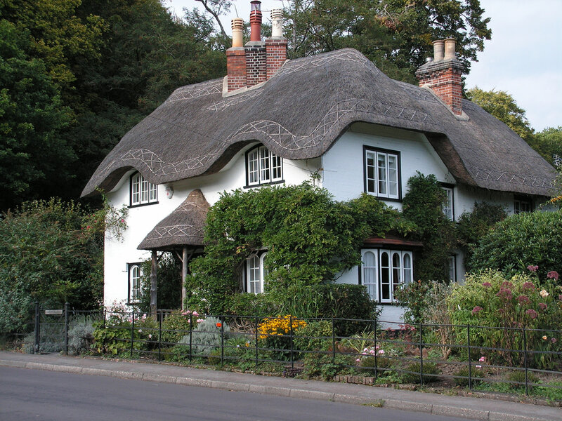 Thatched Cottage — White, Serene, Afternoon