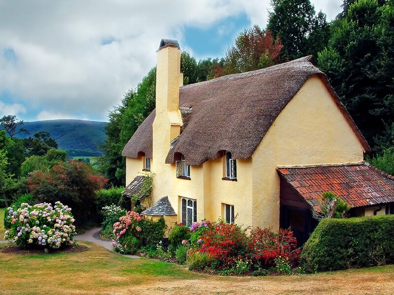 Thatched Cottage — Yellow, Serene, Afternoon