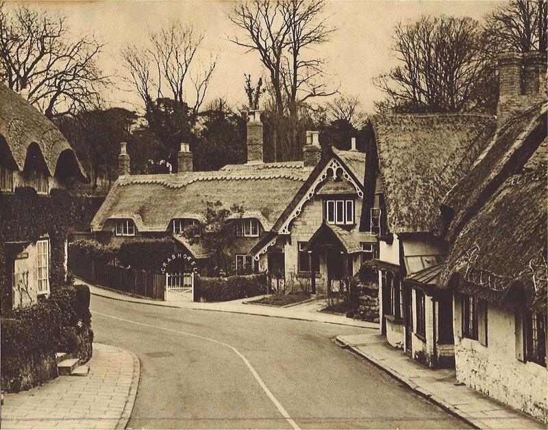 Thatched Cottages on a Road