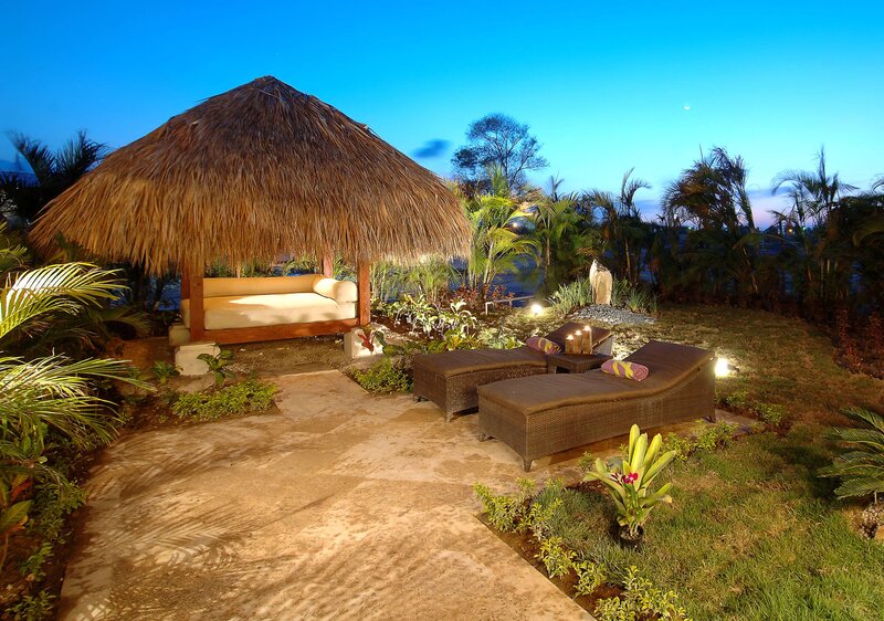 Thatched Gazebo at Dusk