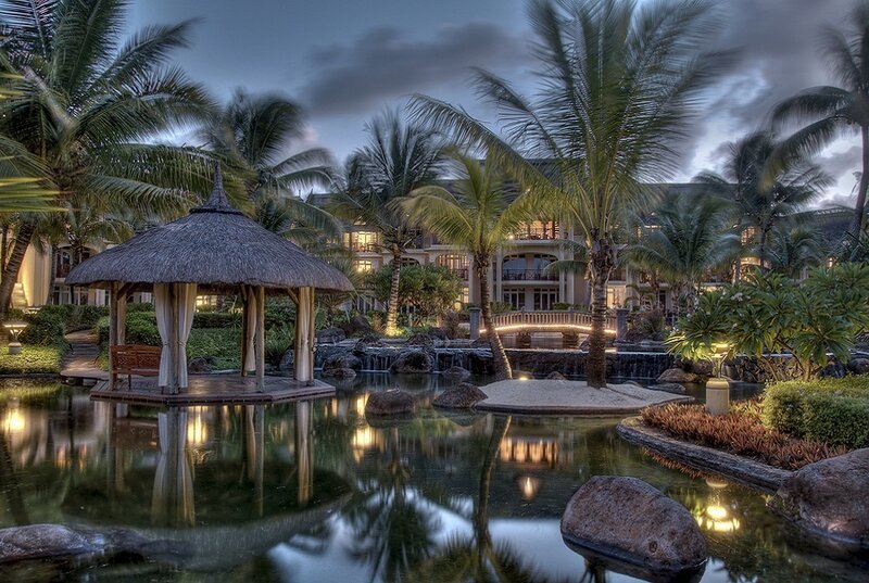 Thatched Gazebo in Garden — Green, Serene