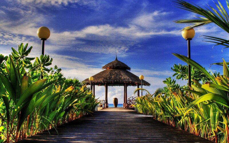 Thatched Gazebo on Pier