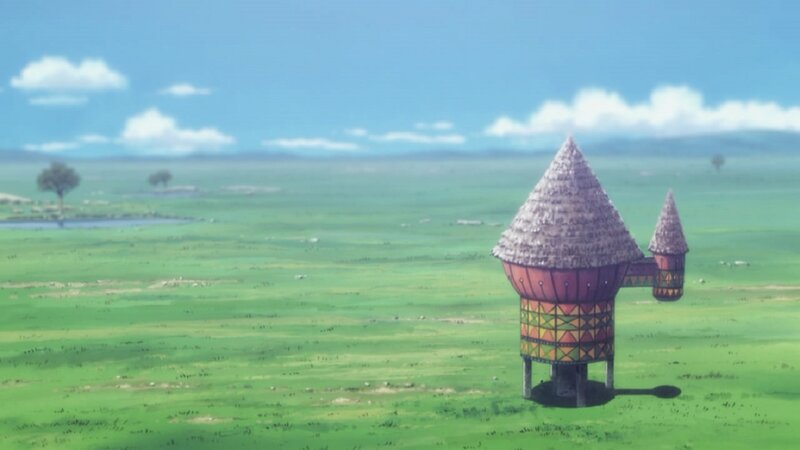 Thatched Hut in Field