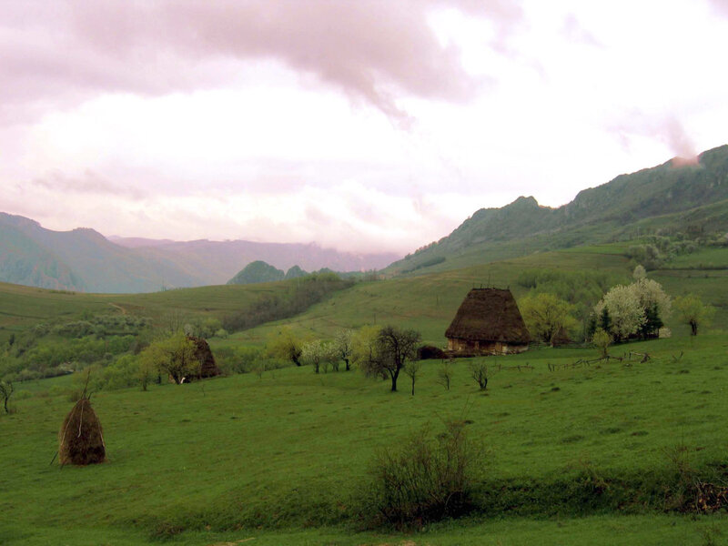 Thatched Hut in Valley — Green, Serene