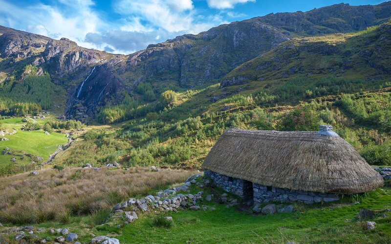 Thatched Hut in Valley — Green