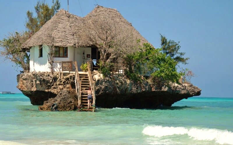 Thatched Hut on Rock