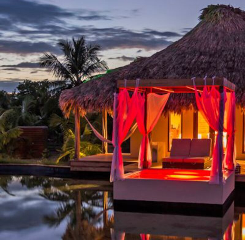 Thatched Hut with Canopy