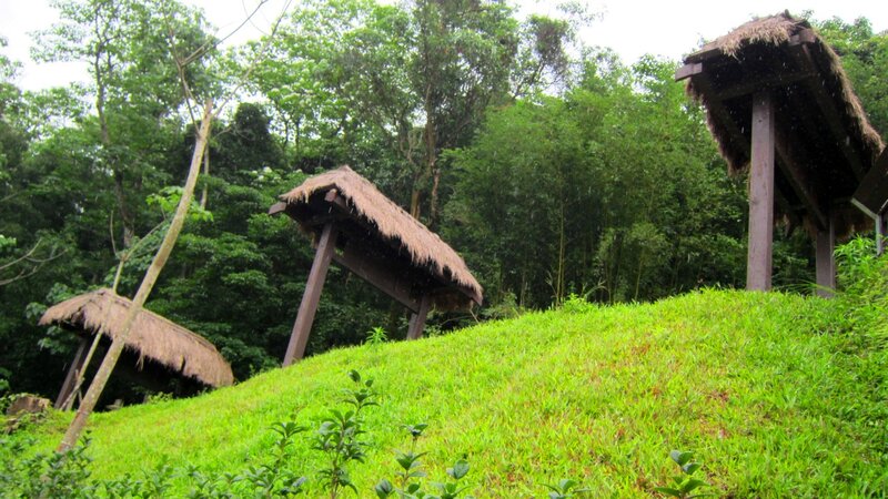Thatched Huts on Hill