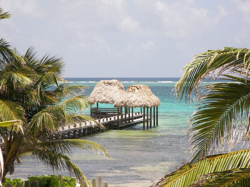 Thatched Huts on Pier