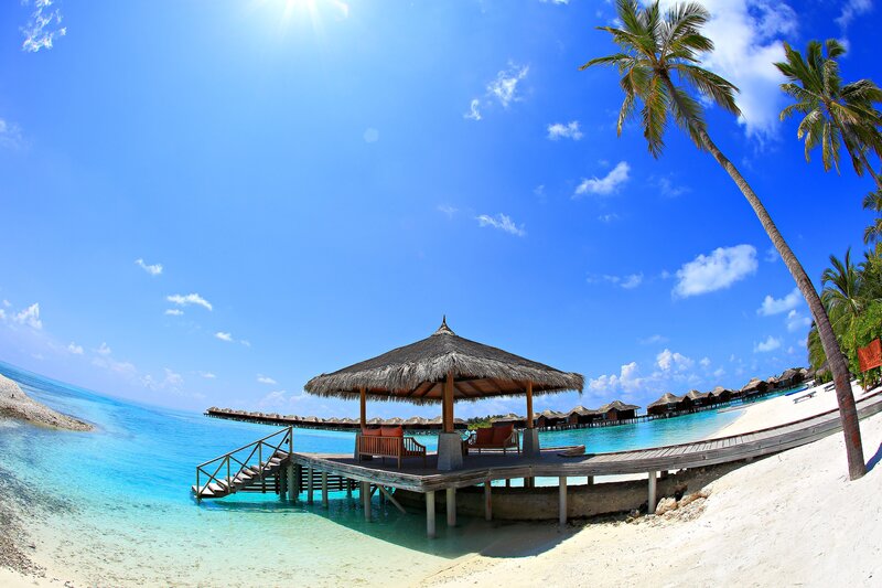 Thatched Pavilion on Beach