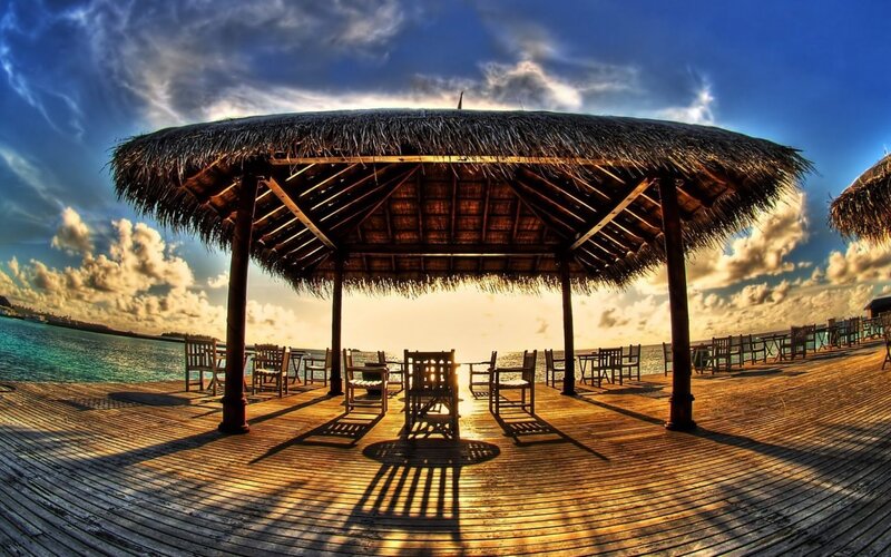 Thatched Pavilion on Deck