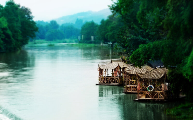 Thatched River Huts
