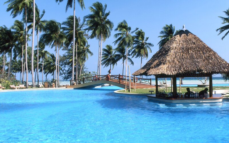 Thatched-roof Bar on Pool