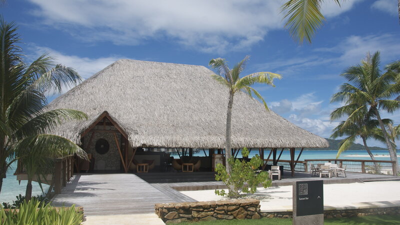 Thatched-roof Beach Bar — Blue