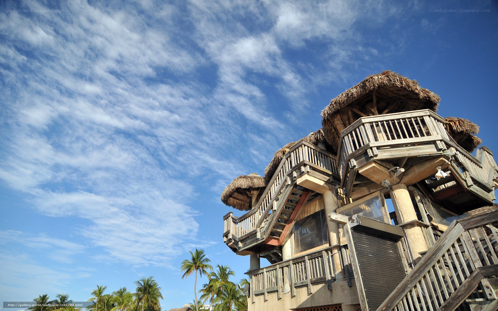 thatched-roof beach building