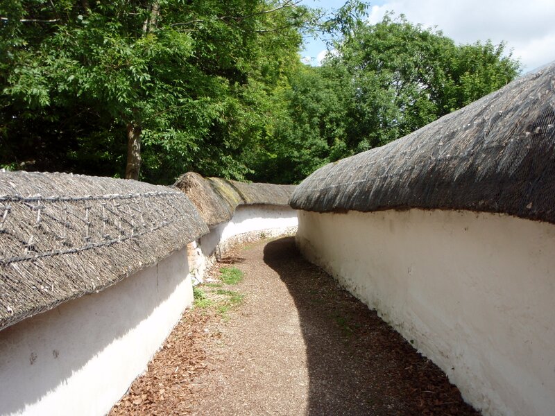 Thatched-roof Buildings — White