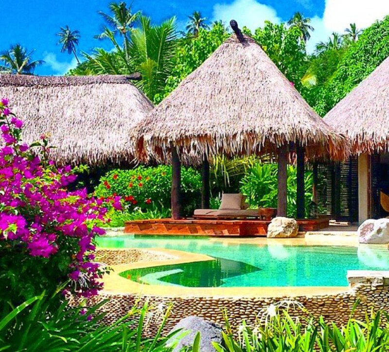 Thatched-roof Cabanas