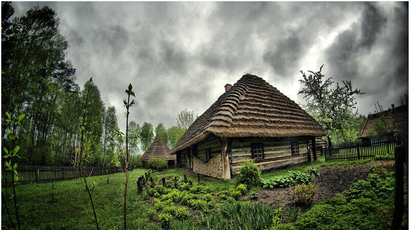 Thatched-roof Cottage — Green, Dramatic, Spring