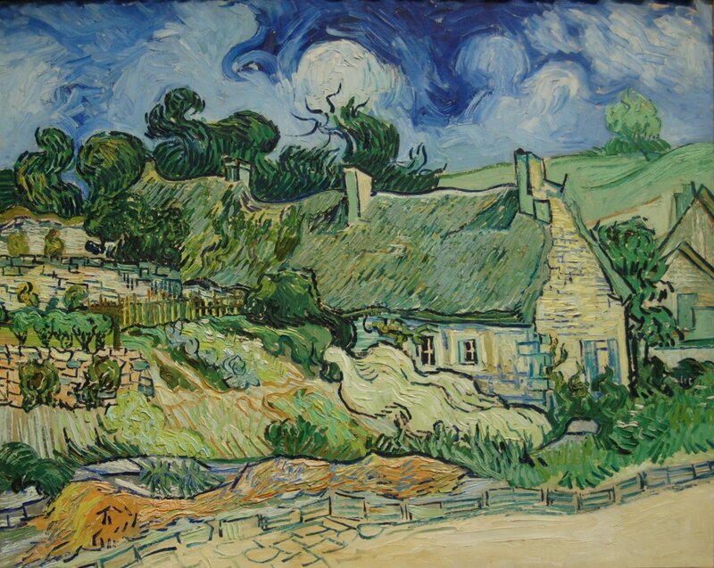 Thatched-roof Houses — Blue, Dramatic