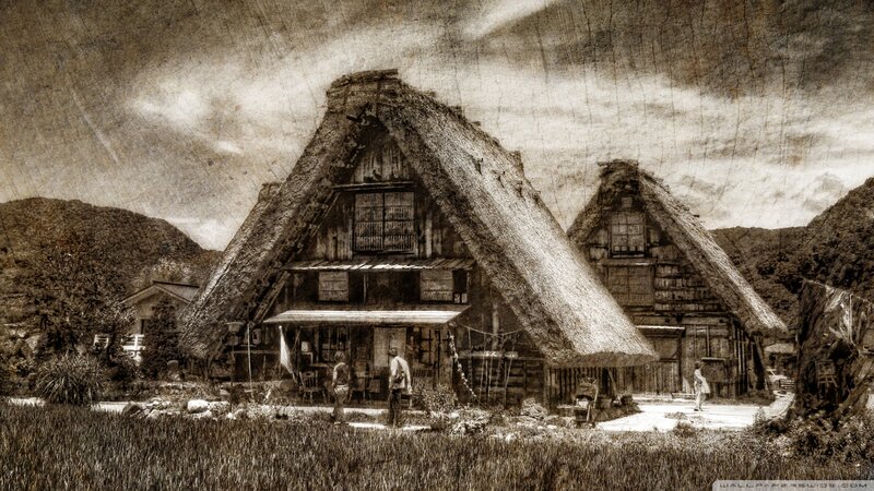 Thatched-roof Houses — Brown