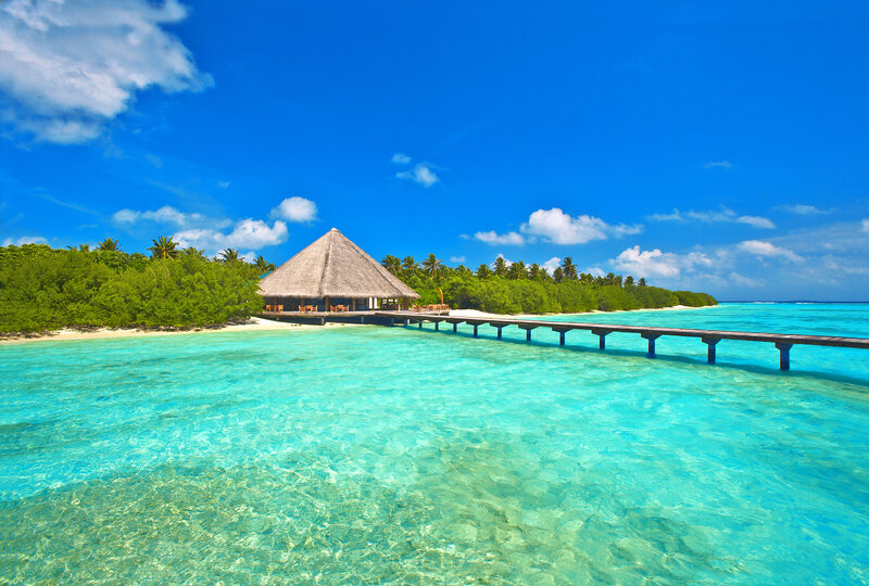 Thatched-roof Hut on Island