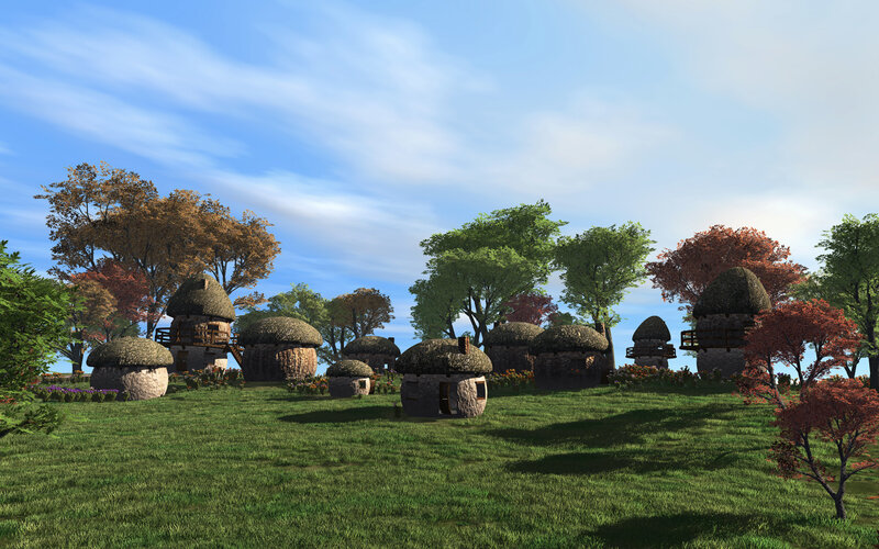 Thatched-roof Huts