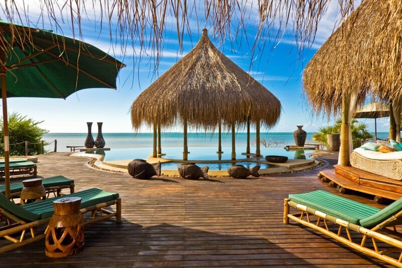 Thatched-roof Pavilion by Ocean