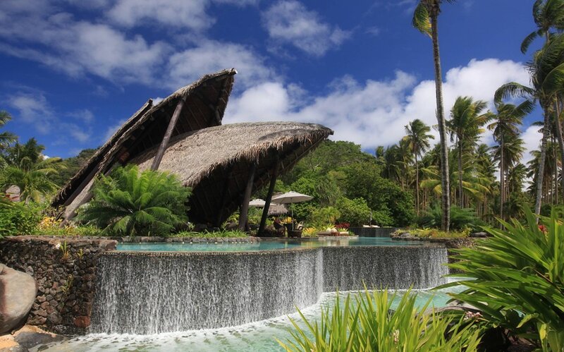Thatched-roof Pool Area — Blue