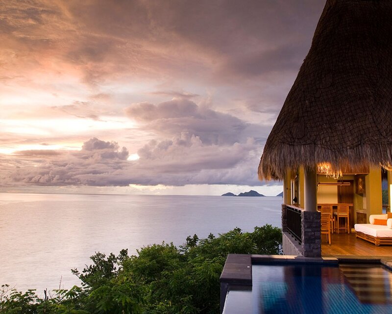 Thatched-roof Villa — Blue, Serene, Sunset