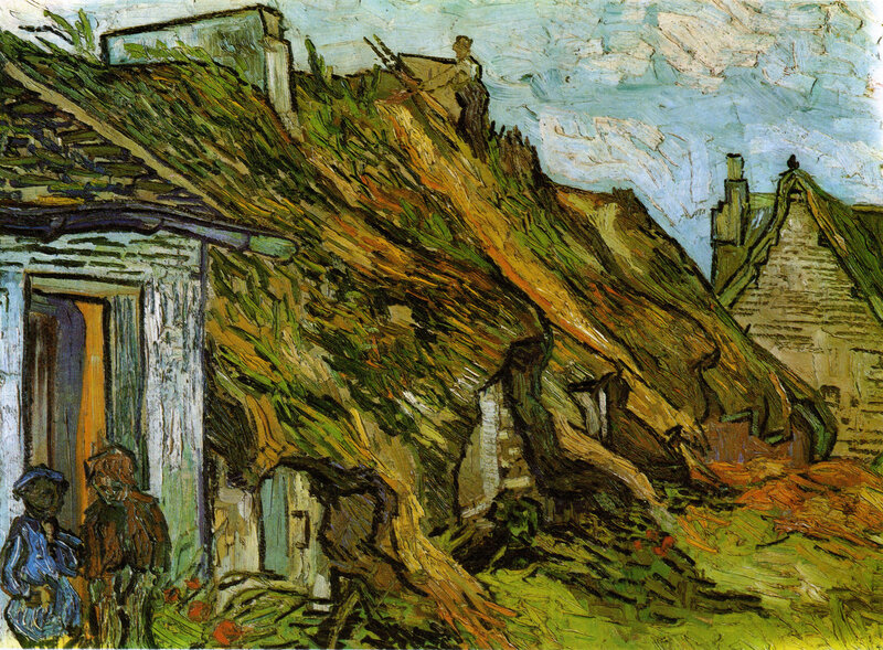 Thatched Roofs in a Village