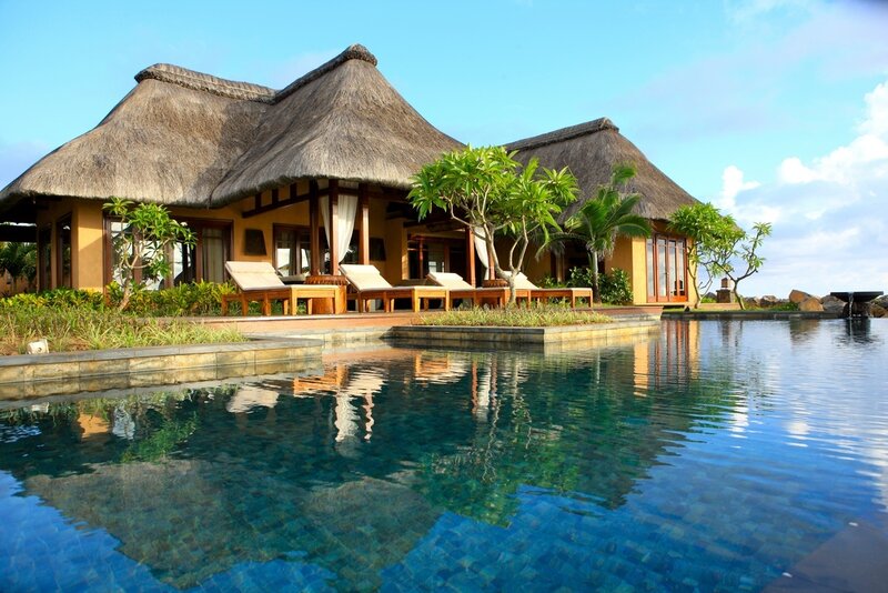 Thatched villa with pool