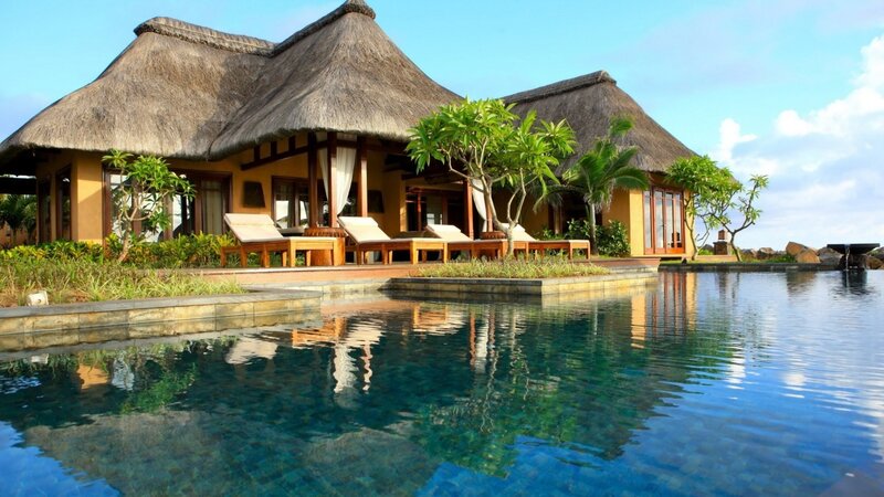 Thatched villa with pool