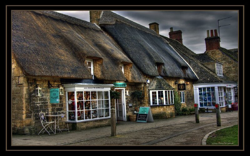 Thatched village shop in England