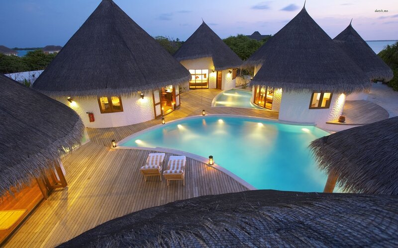Thatched Villas with Pool — Blue