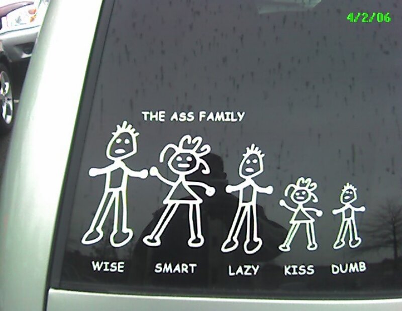The Ass Family car decal