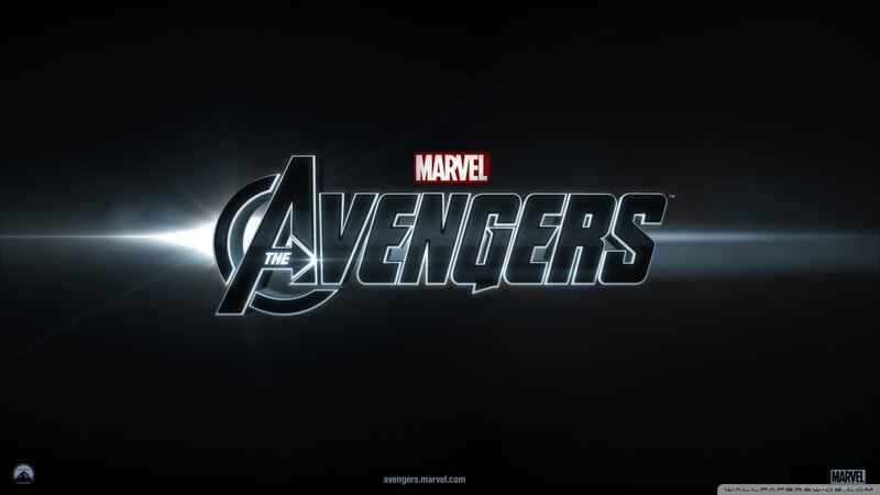 The Avengers Logo — Black, Dramatic, Digital Art, Marvel, Light Beam