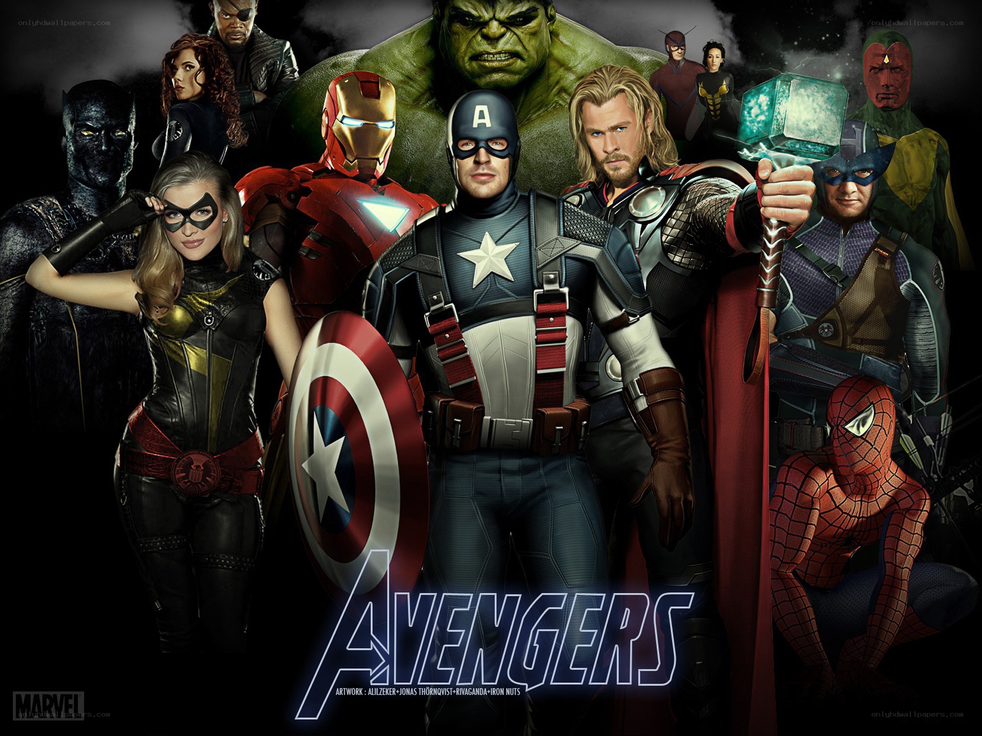 The Avengers team lineup