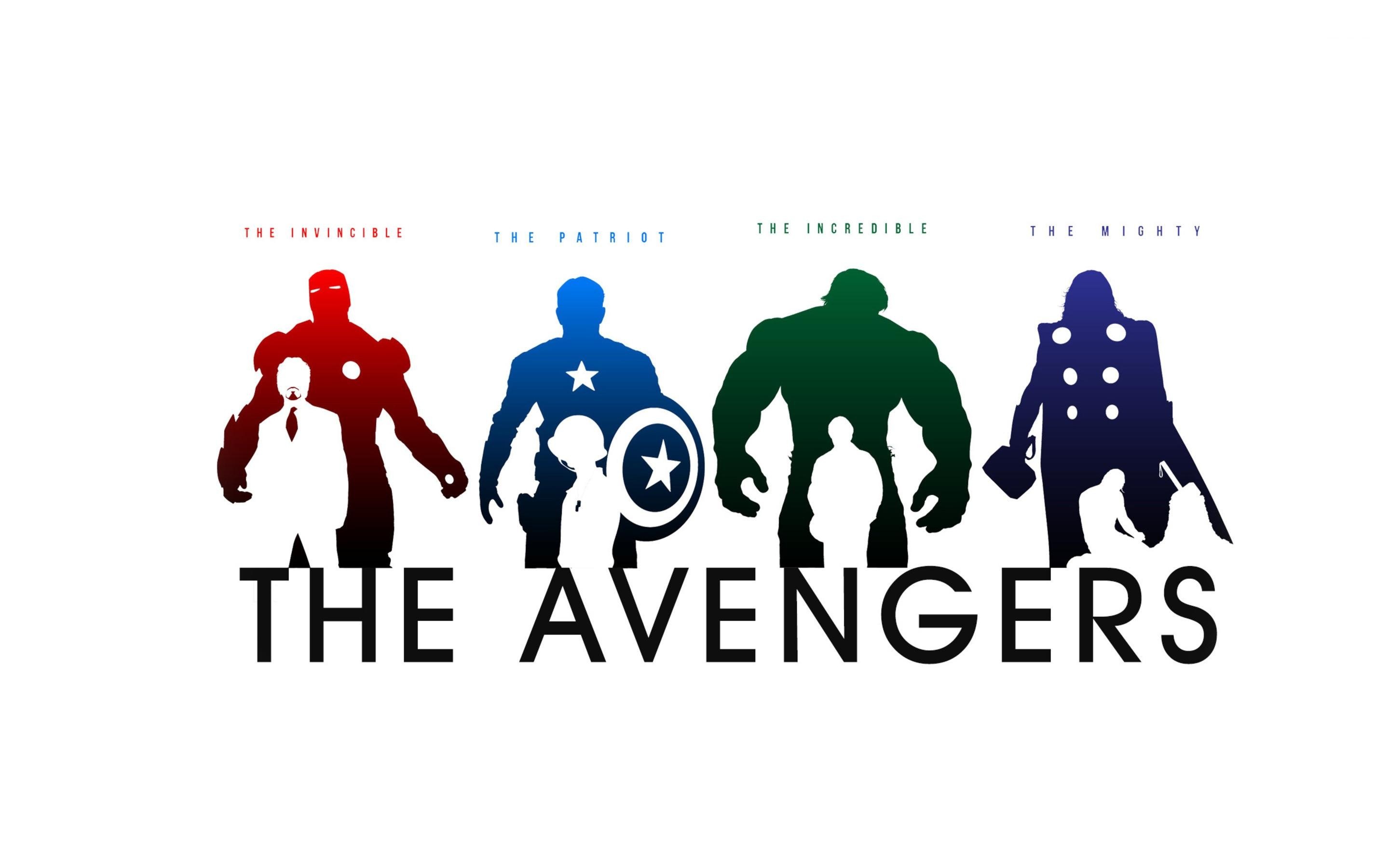 The Avengers team silhouettes