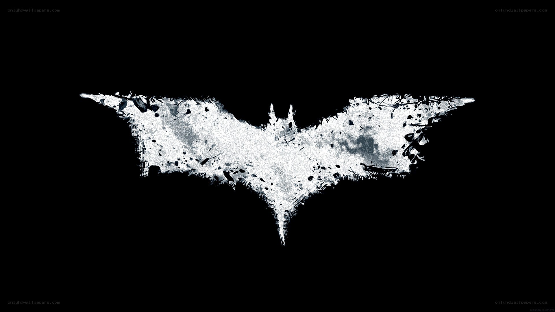 The Batman logo on black