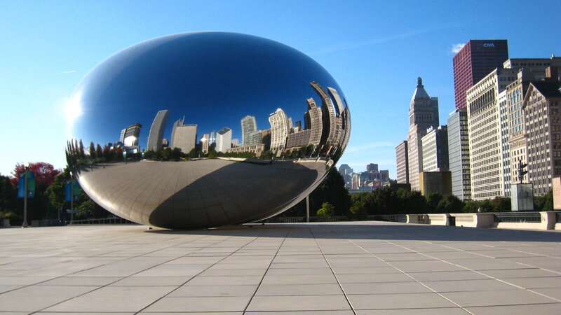 The Bean Sculpture — Blue, Serene