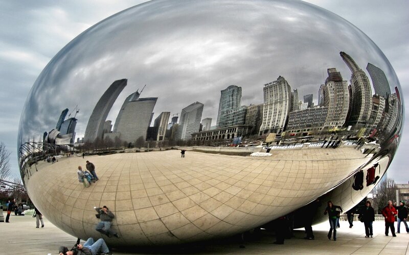 The Bean Sculpture — Gray, Dramatic