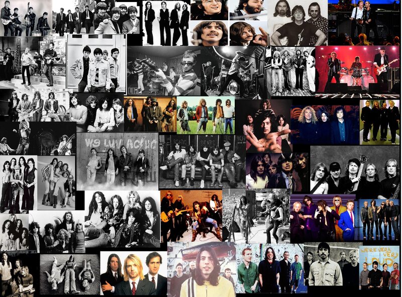 The Beatles and Rock Bands Collage