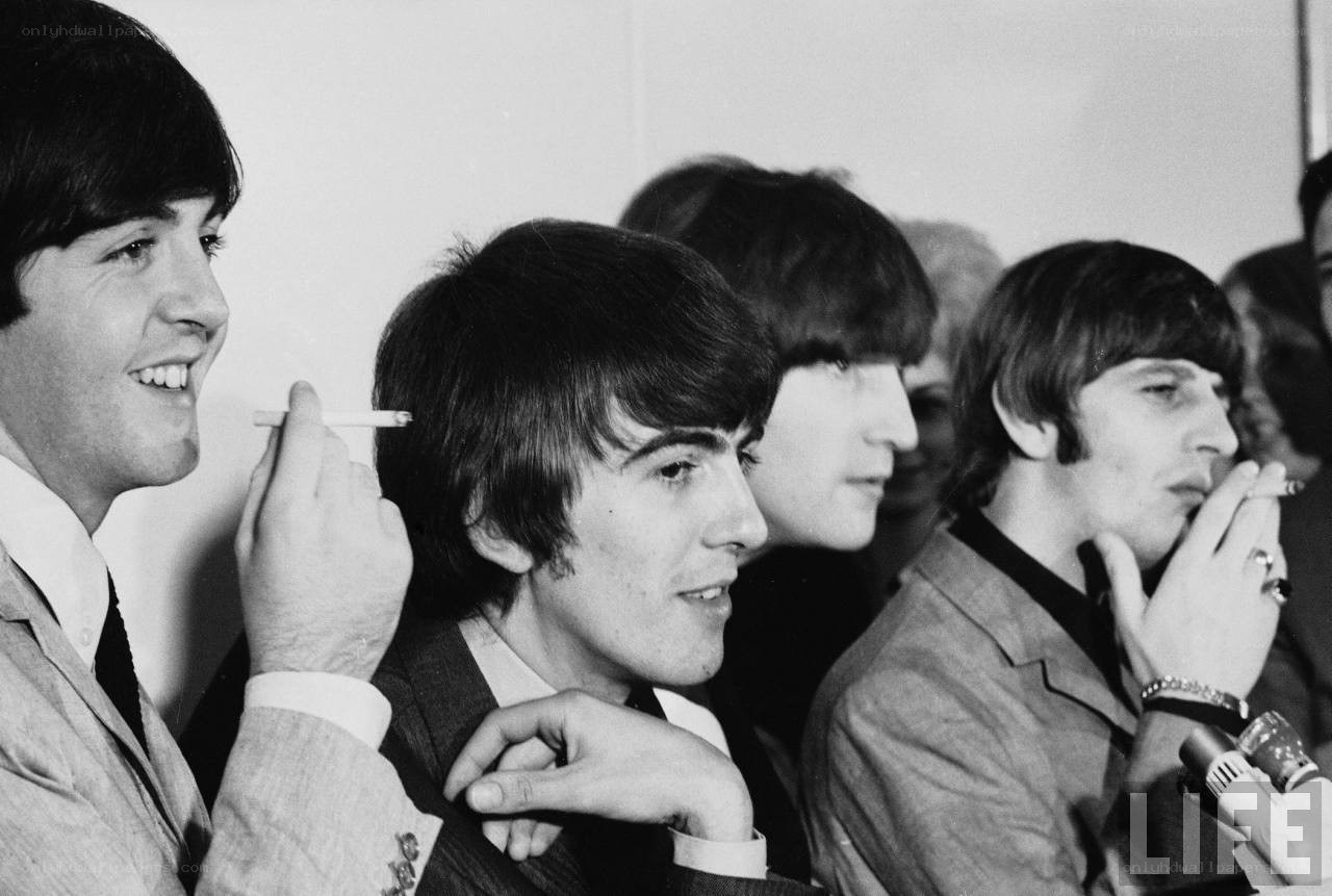 The Beatles at a press event