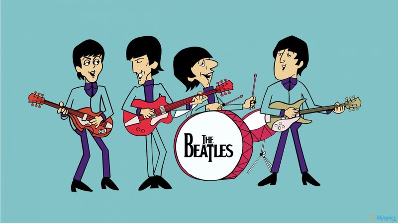 The Beatles Band — Blue, Playful, Illustration