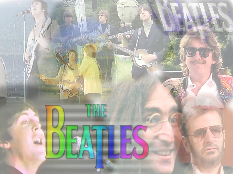 The Beatles Band Collage — Green
